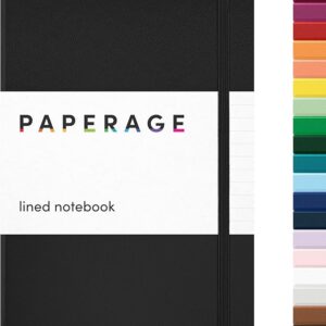 PAPERAGE Lined Journal Notebook, (Black).